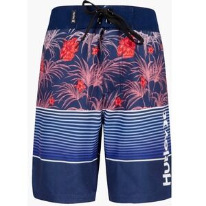 Hurley‎ Boys Floral Stripe Swim Trunks Surf Skater Coastal Size 18 Waist 29 NWT
